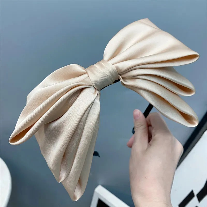 Accesorios para el Cabello, Diadema, Maxi Moño, Moda Coquette, Tres Capas, Mujer, Color Sólido, Niña, Satinado, Elegante, Unisexo