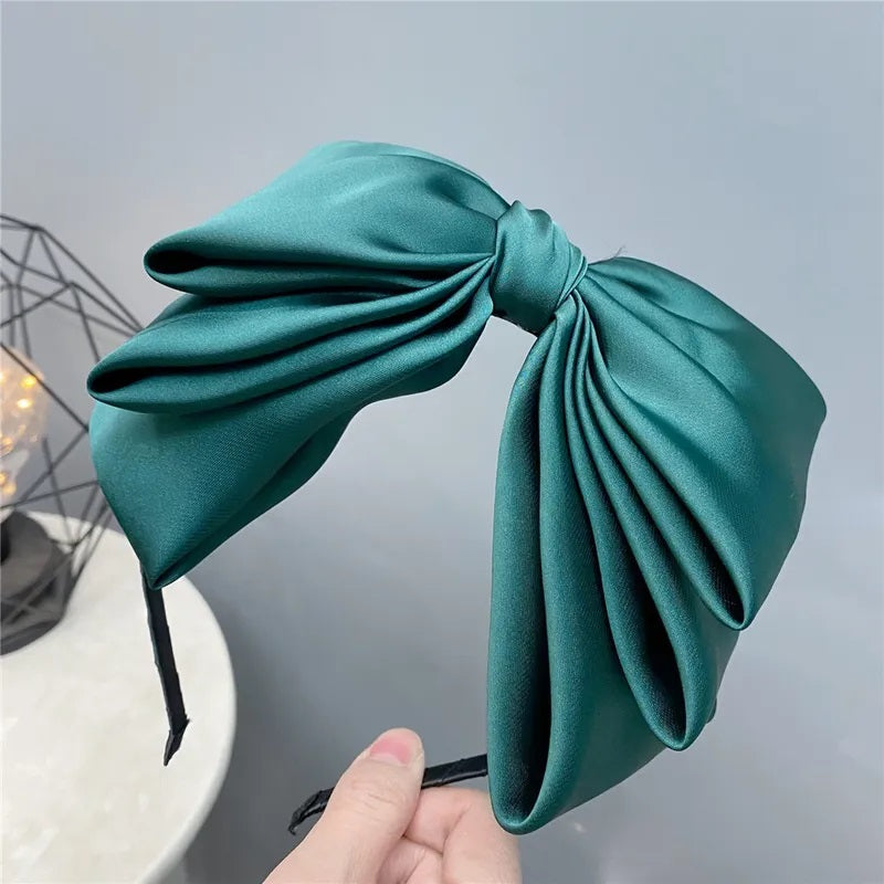 Accesorios para el Cabello, Diadema, Maxi Moño, Moda Coquette, Tres Capas, Mujer, Color Sólido, Niña, Satinado, Elegante, Unisexo