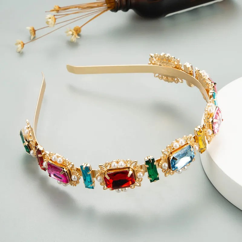 Accesorios para el Cabello, Diadema, Regalo, Mujer, Estilo Elegante, Mariposa, Arcoíris, Niña, Flores, Cristal, Unisexo, Multicolor, Color Transparente