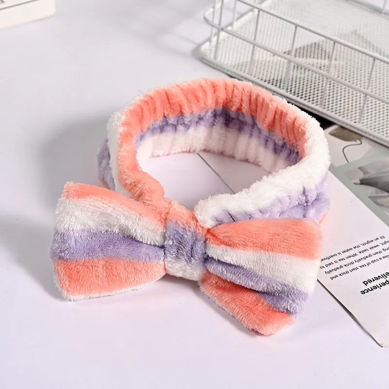 Accesorios para el Cabello, Diadema para Maquillaje, Color Sólido, Rayas, Nudo de lazo, Mujer, Estilo Básico, Niña, Moño, Arcoíris, Unisexo