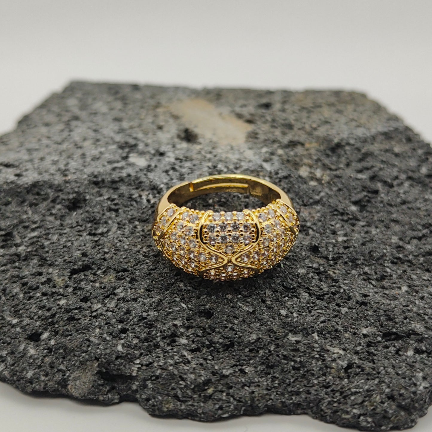 304 Stainless Steel Ring, Elegant Style, Zircon, Trend, Round, Boutique, Geometric, Line, Adjustable Opening, Unisex, Fashion