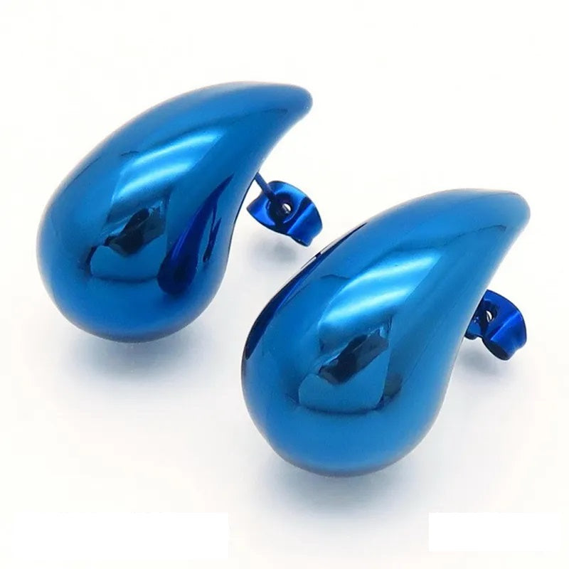 Aretes de Acero Inoxidable, Boutique, Enchapado, Bisutería Fina, Estilo Básico, Moderno, Unisexo, Gotas de Agua