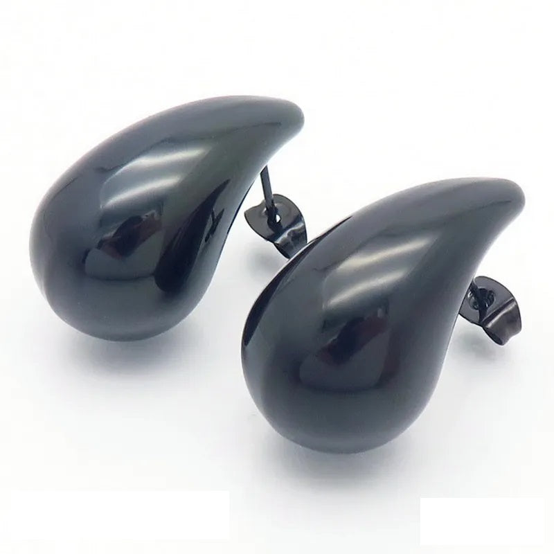 Aretes de Acero Inoxidable, Boutique, Enchapado, Bisutería Fina, Estilo Básico, Moderno, Unisexo, Gotas de Agua