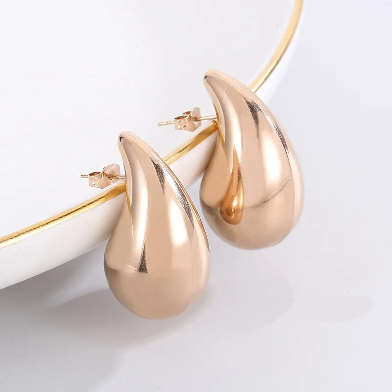 Aretes de Acero Inoxidable, Boutique, Enchapado, Bisutería Fina, Estilo Básico, Moderno, Unisexo, Gotas de Agua