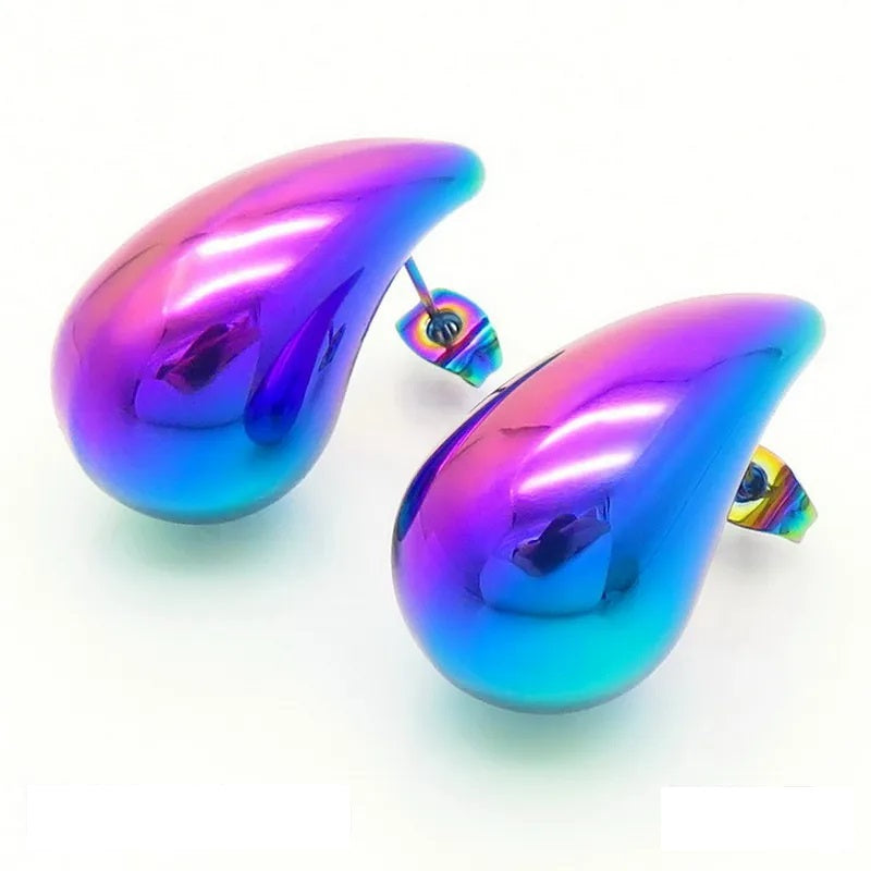 Aretes de Acero Inoxidable, Boutique, Enchapado, Bisutería Fina, Estilo Básico, Moderno, Unisexo, Gotas de Agua