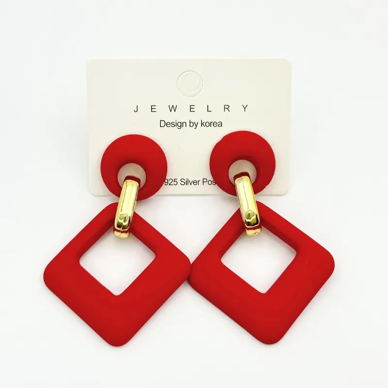 Aretes de Moda, Joyería de Fantasía, Largos, Estilo Elegante, Cuadrado, Color Sólido, Acrílico, Barniz, Unisexo, Colgante