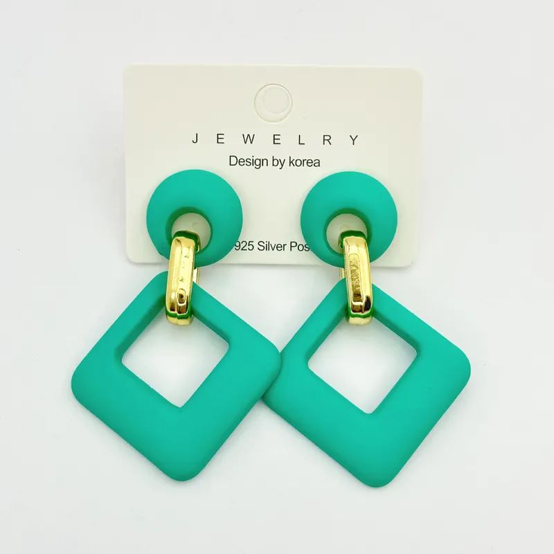 Aretes de Moda, Joyería de Fantasía, Largos, Estilo Elegante, Cuadrado, Color Sólido, Acrílico, Barniz, Unisexo, Colgante