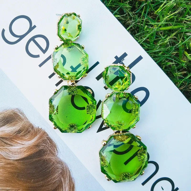 Aretes de Moda, Joyería de Fantasía, Largos, Estilo Tropical, Resina, Geométrico, Aleación, Enchapado, Unisexo, Colgante