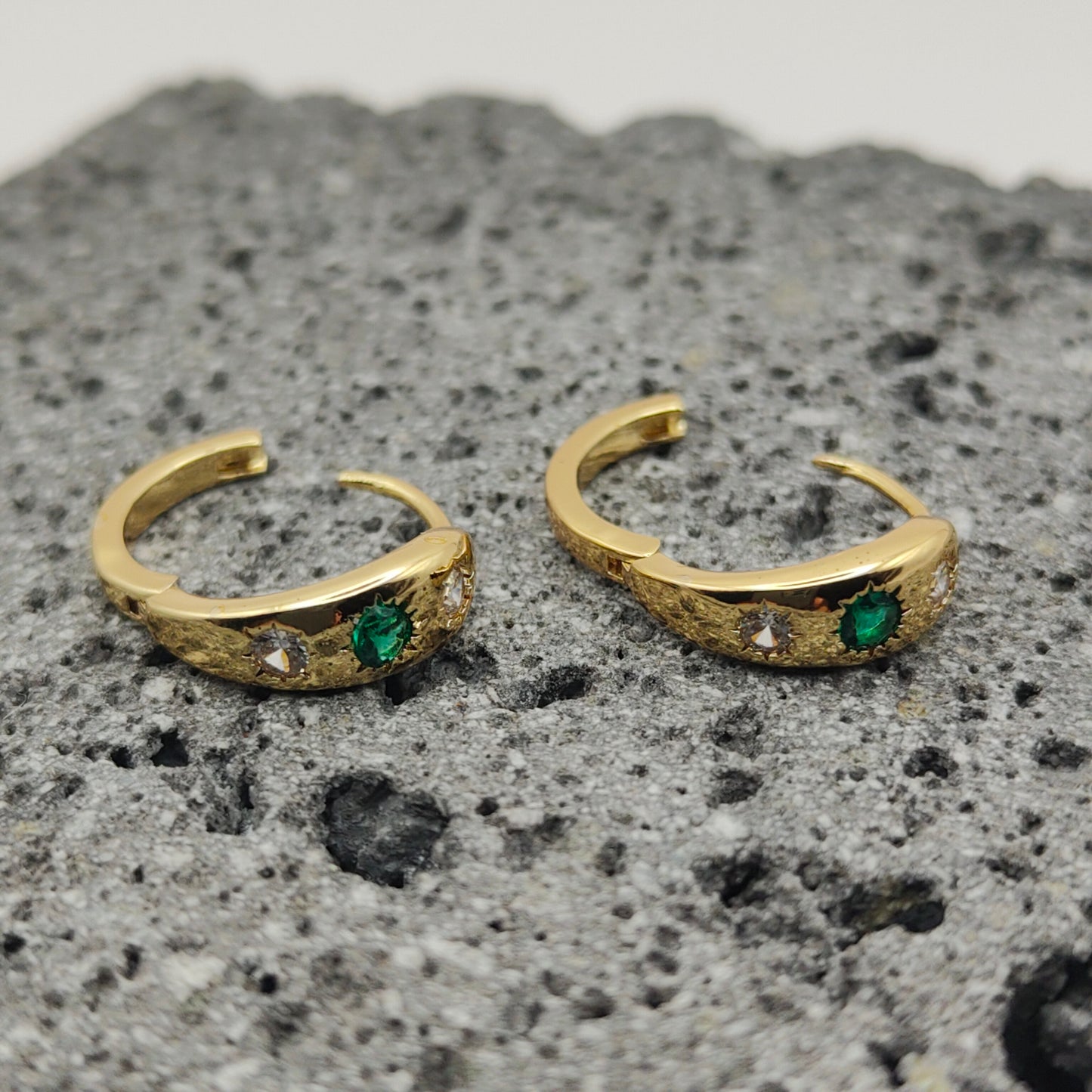 Aretes de Acero Inoxidable 304, Color Dorado, Estilo Elegante, Circón, Geométrico, Tendencia, Boutique, Unisexo, Moda