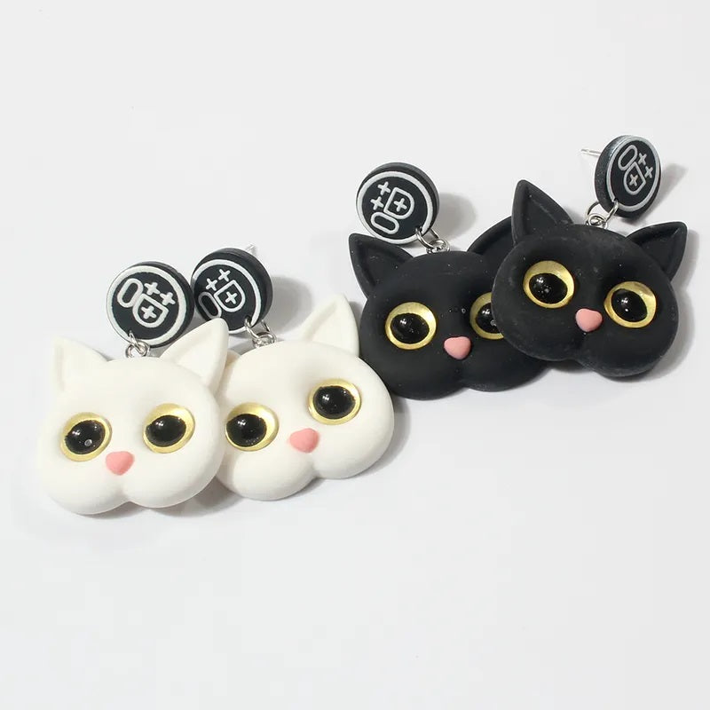 Fashion Earrings, Fantasy Jewelry, Long, Cute Style, Cat Shape, Michi, Alloy, Unisex, Pendant