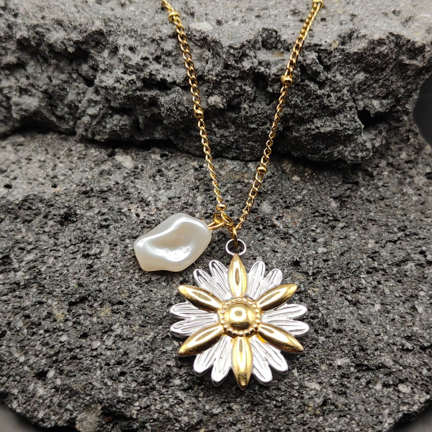 Collar de Acero Inoxidable 304, Estilo Moderno, Boutique, Tendencia, Flor, Unisexo, Crisantemo, Moda