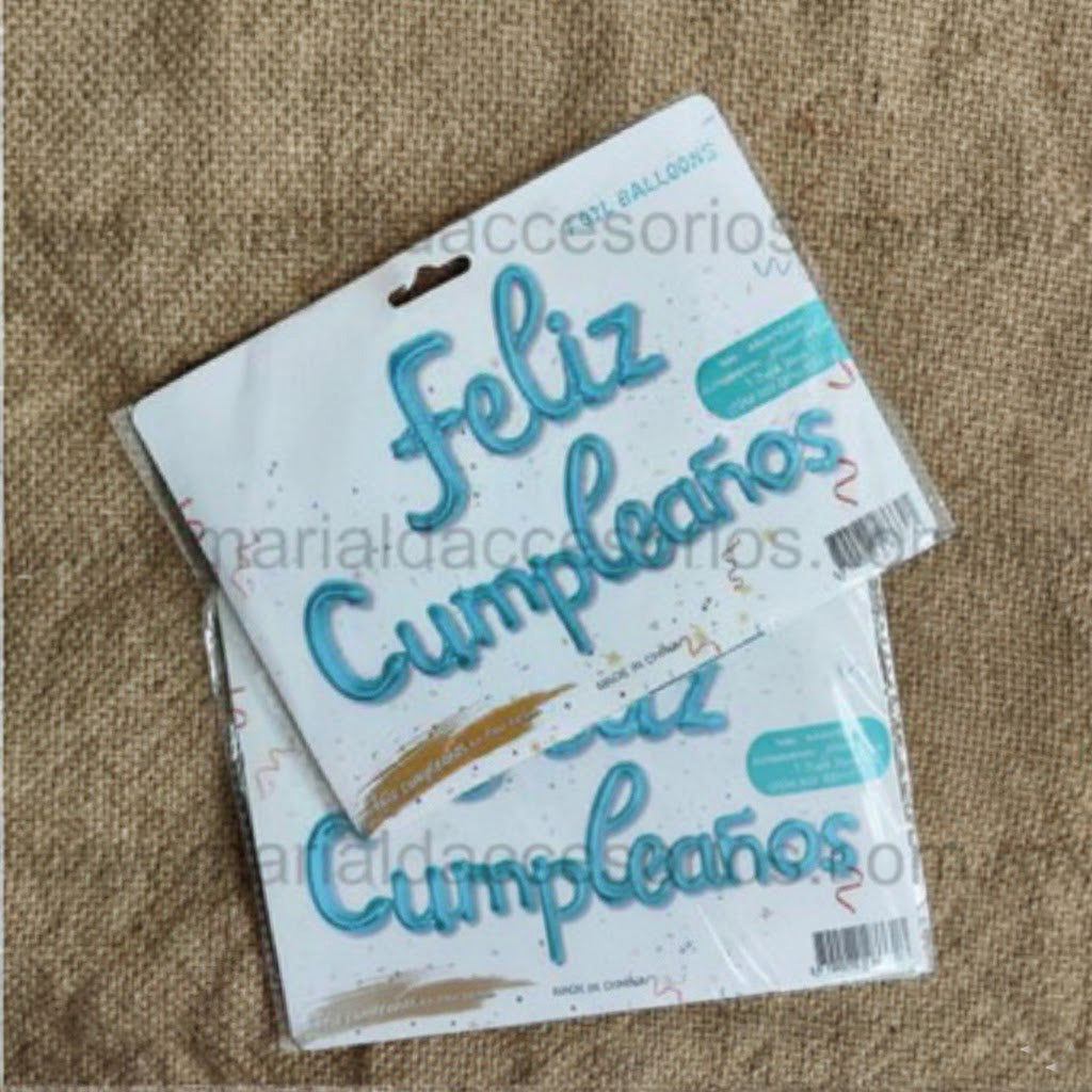 Globo Metálico, Color Azul Claro, Feliz Cumpleaños, Artículos para Fiesta, Decoración, Letras