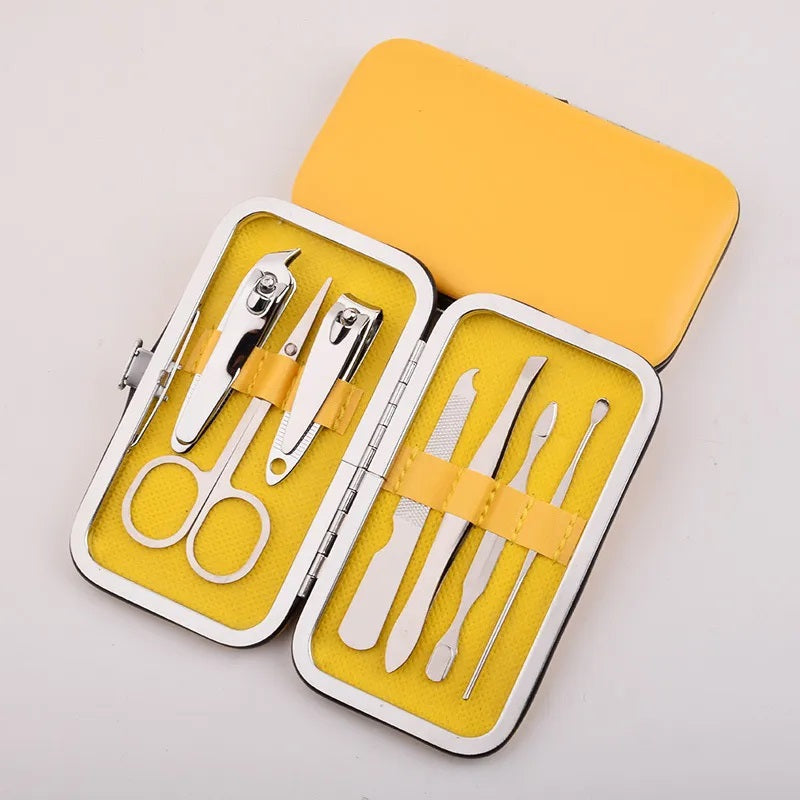Herramientas de Belleza, Corta Uñas, Conjunto, Estuche, Color Solido, Salón de Belleza, Estudio, Acero Inoxidable, Paquete, Juego