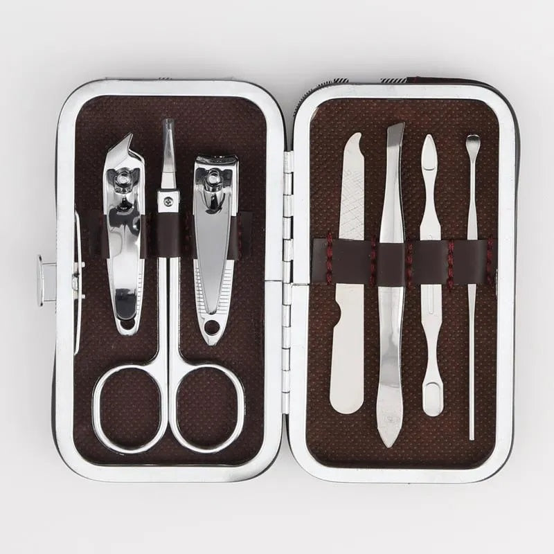 Herramientas de Belleza, Corta Uñas, Conjunto, Estuche, Color Solido, Salón de Belleza, Estudio, Acero Inoxidable, Paquete, Juego