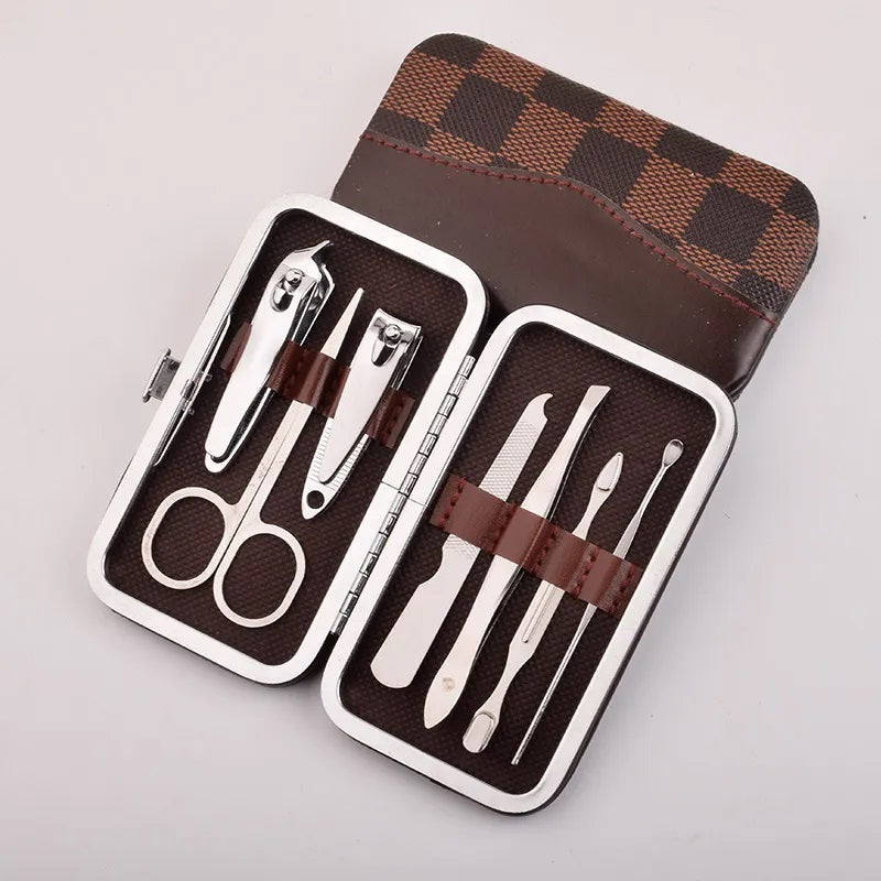 Herramientas de Belleza, Corta Uñas, Conjunto, Estuche, Color Solido, Salón de Belleza, Estudio, Acero Inoxidable, Paquete, Juego