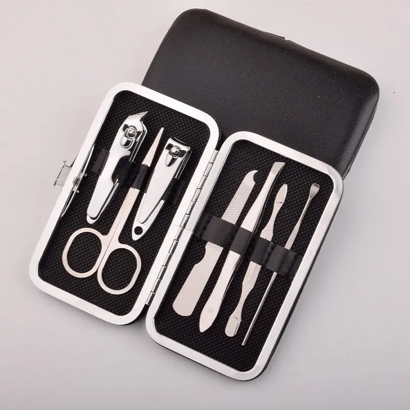 Herramientas de Belleza, Corta Uñas, Conjunto, Estuche, Color Solido, Salón de Belleza, Estudio, Acero Inoxidable, Paquete, Juego
