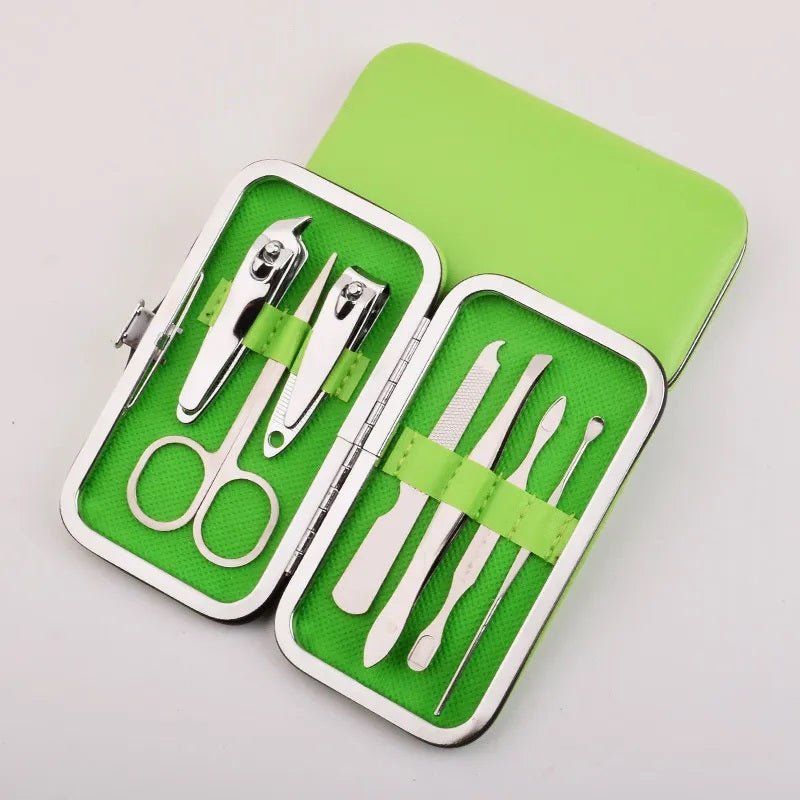 Herramientas de Belleza, Corta Uñas, Conjunto, Estuche, Color Solido, Salón de Belleza, Estudio, Acero Inoxidable, Paquete, Juego