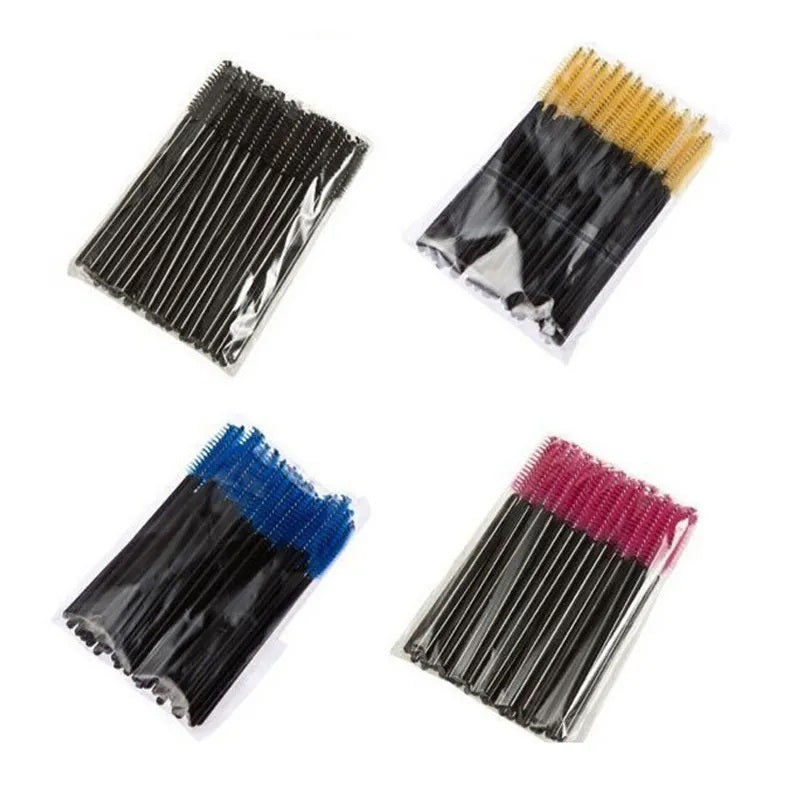 Beauty Tools Eyelash Brush Solid Color Beauty Salon Studio Plastic Handle Package