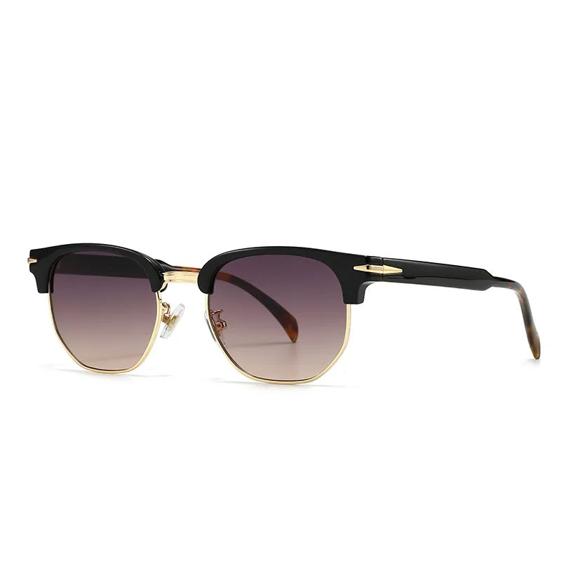 Sunglasses for Men Classic Style Modern Boutique Glasses Solid Color Unisex Square Geometric Fashion Half Frame