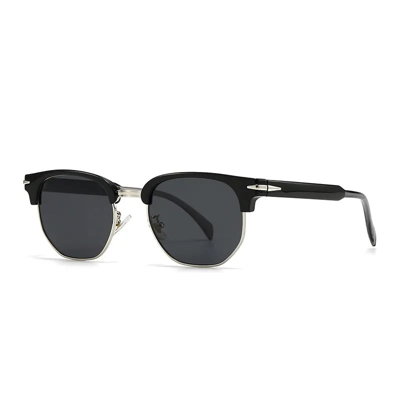 Sunglasses for Men Classic Style Modern Boutique Glasses Solid Color Unisex Square Geometric Fashion Half Frame