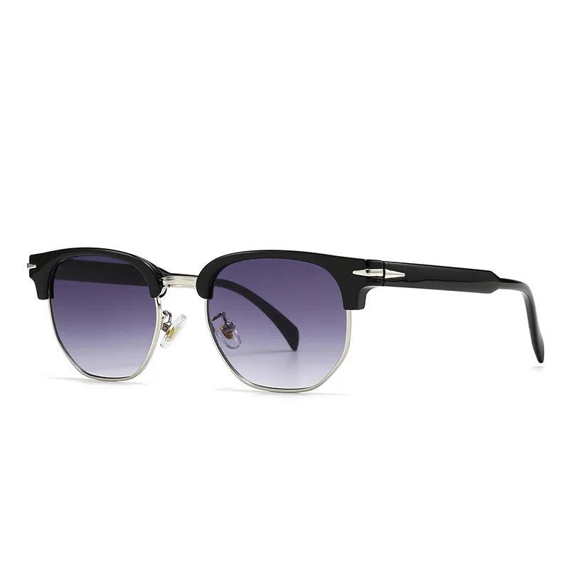 Sunglasses for Men Classic Style Modern Boutique Glasses Solid Color Unisex Square Geometric Fashion Half Frame