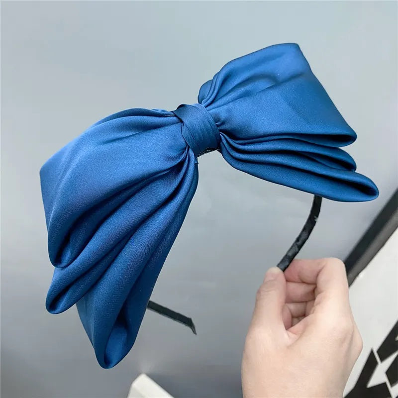 Accesorios para el Cabello, Diadema, Maxi Moño, Moda Coquette, Tres Capas, Mujer, Color Sólido, Niña, Satinado, Elegante, Unisexo
