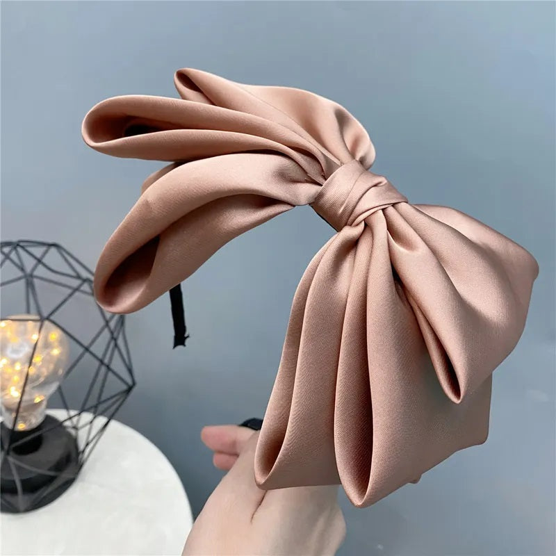 Accesorios para el Cabello, Diadema, Maxi Moño, Moda Coquette, Tres Capas, Mujer, Color Sólido, Niña, Satinado, Elegante, Unisexo