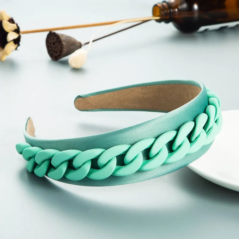 Hair Accessories, Headband, Solid Color, Women, Chain, Modern Style, Girl, Multicolor, Rainbow, Unisex, Links