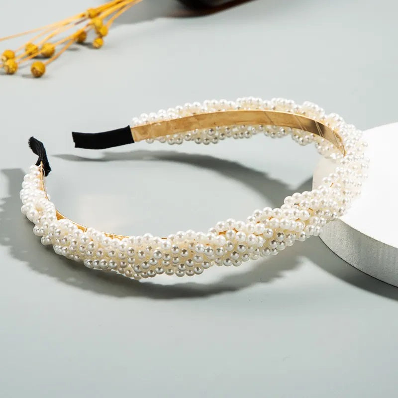 Accesorios para el Cabello, Diadema, Mujer, Estilo Elegante, Perla, Cuentas, Niña, Unisexo, Aleación, Color Sólido