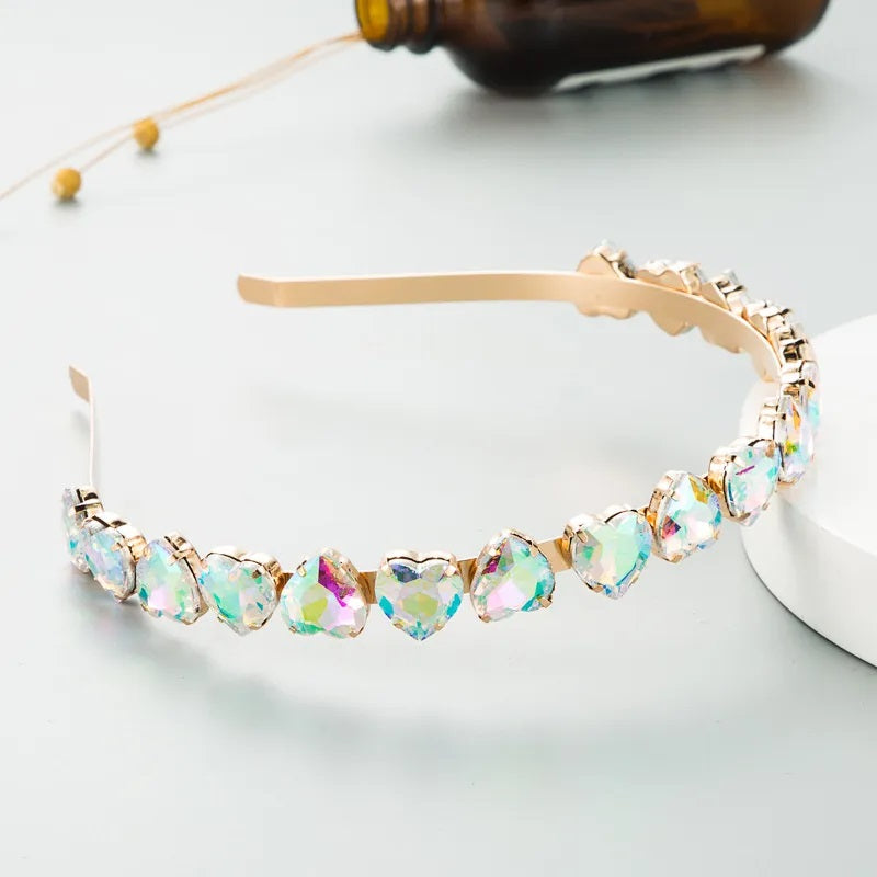 Accesorios para el Cabello, Diadema, Regalo, Mujer, Estilo Elegante, Forma de Corazon, Arcoíris, Niña, Color Transparente, Unisexo, Multicolor