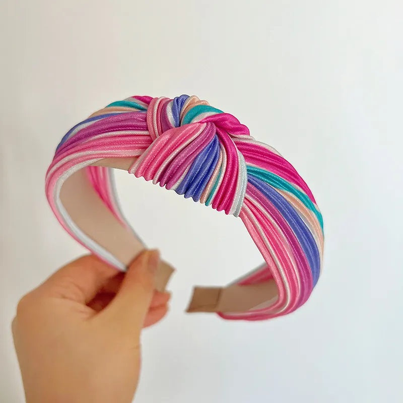 Accesorios para el Cabello, Diadema, Color Sólido, Rayas, Nudo de lazo, Mujer, Estilo Moderno, Niña, Multicolor, Arcoíris, Unisexo