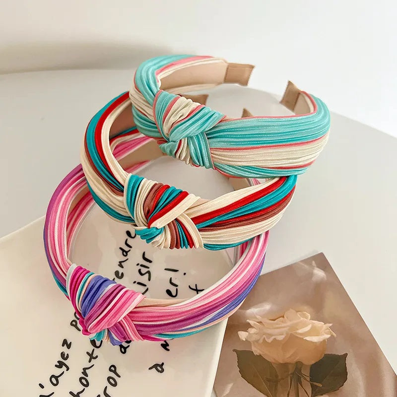 Accesorios para el Cabello, Diadema, Color Sólido, Rayas, Nudo de lazo, Mujer, Estilo Moderno, Niña, Multicolor, Arcoíris, Unisexo
