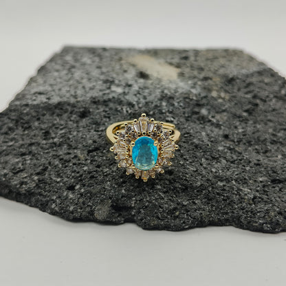 Anillo de Acero Inoxidable 304, Estilo Elegante, Circón, Tendencia, Boutique, Geométrico, Apertura Ajustable, Unisexo, Moda