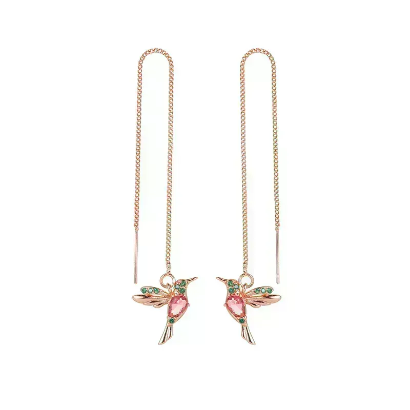 Aretes de Moda, Joyería de Fantasía, Largos, Violadores, Estilo Elegante, Pájaro, Cobre, Colgante de Colibrí, Unisexo, Regalo