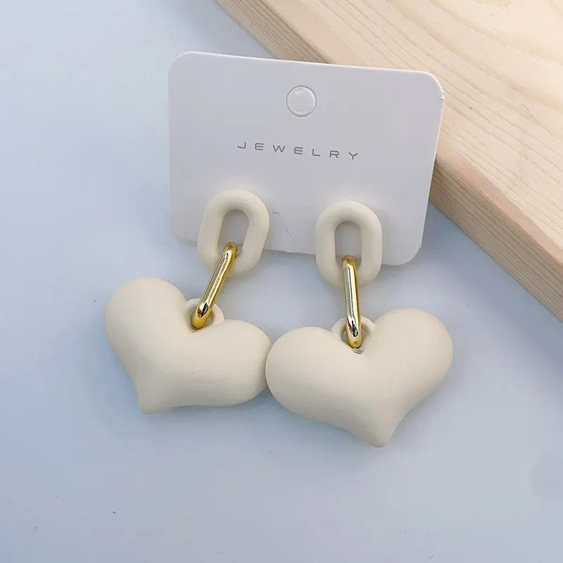 Aretes de Moda, Joyería de Fantasía, Largos, Estilo Elegante, Forma de Corazón, Color Sólido, Acrílico, Barniz, Unisexo, Colgante
