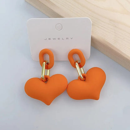 Aretes de Moda, Joyería de Fantasía, Largos, Estilo Elegante, Forma de Corazón, Color Sólido, Acrílico, Barniz, Unisexo, Colgante