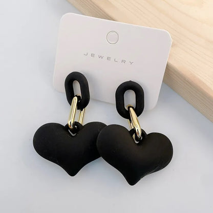 Aretes de Moda, Joyería de Fantasía, Largos, Estilo Elegante, Forma de Corazón, Color Sólido, Acrílico, Barniz, Unisexo, Colgante