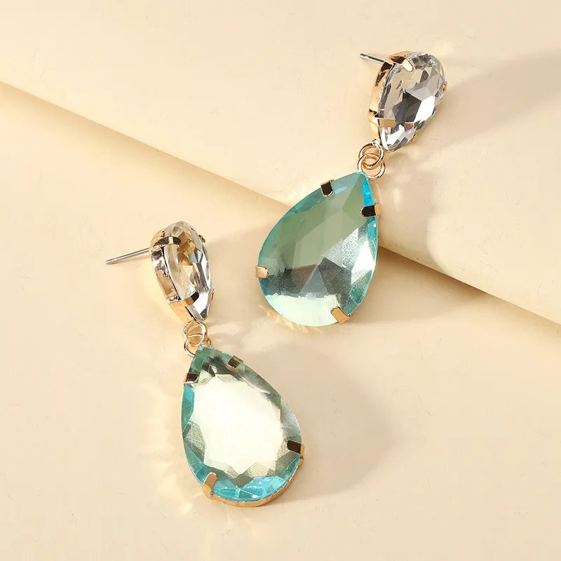 Fashion Earrings, Fantasy Jewelry, Long, Elegant Style, Drop, Multicolor, Glass, Alloy, Plating, Unisex, Pendant
