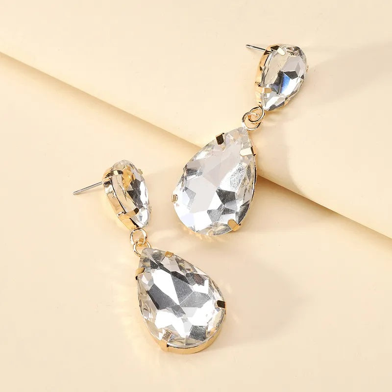 Fashion Earrings, Fantasy Jewelry, Long, Elegant Style, Drop, Multicolor, Glass, Alloy, Plating, Unisex, Pendant