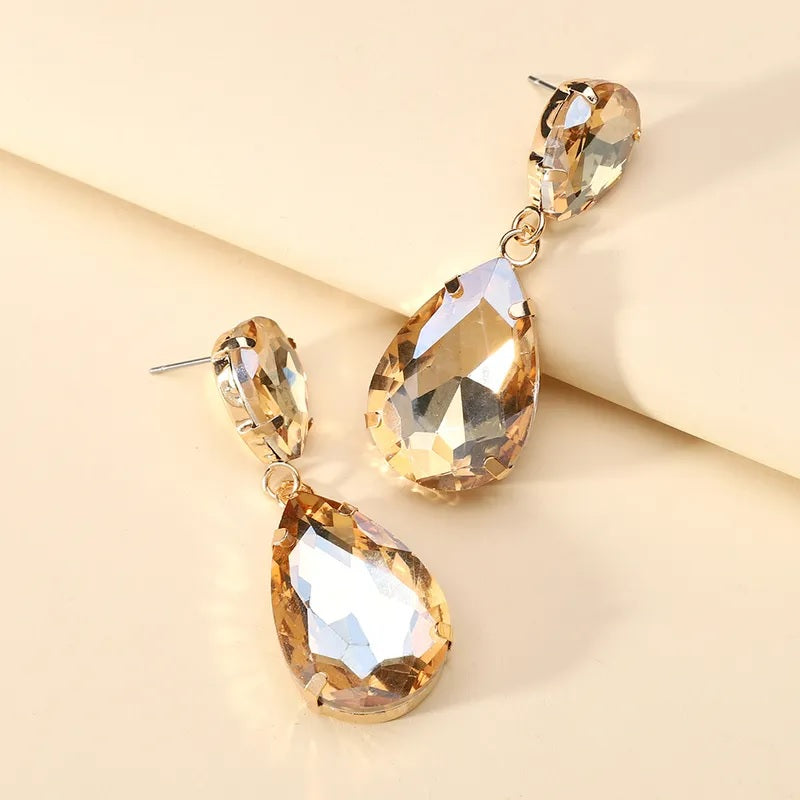 Fashion Earrings, Fantasy Jewelry, Long, Elegant Style, Drop, Multicolor, Glass, Alloy, Plating, Unisex, Pendant