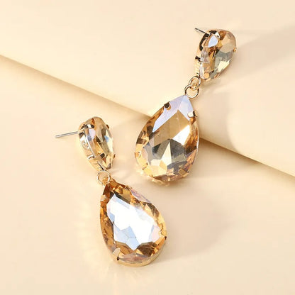 Fashion Earrings, Fantasy Jewelry, Long, Elegant Style, Drop, Multicolor, Glass, Alloy, Plating, Unisex, Pendant