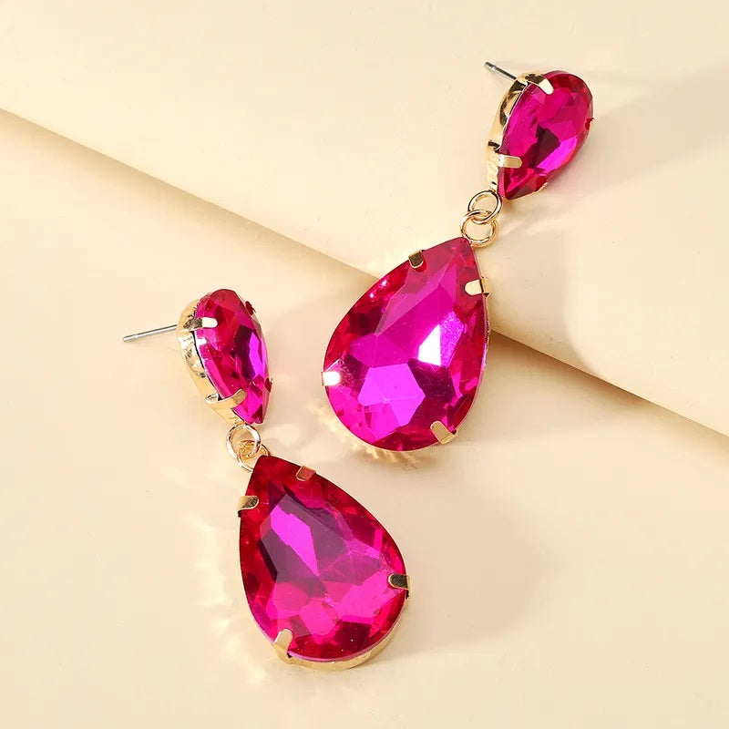 Fashion Earrings, Fantasy Jewelry, Long, Elegant Style, Drop, Multicolor, Glass, Alloy, Plating, Unisex, Pendant