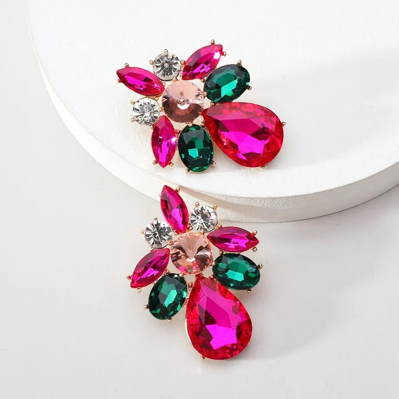 Fashion Earrings, Fantasy Jewelry, Long, Elegant Style, Drop, Multicolor, Glass, Alloy, Unisex, Pendant