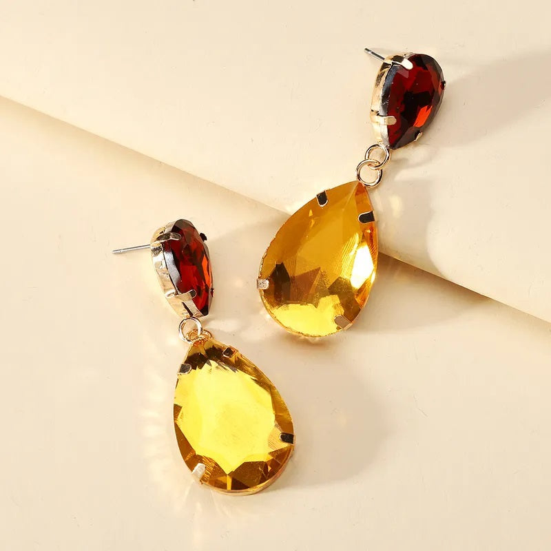 Fashion Earrings, Fantasy Jewelry, Long, Elegant Style, Drop, Multicolor, Glass, Alloy, Plating, Unisex, Pendant