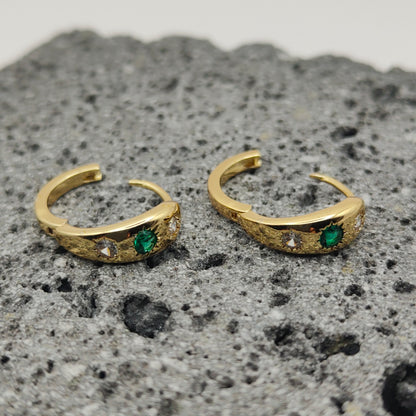 Aretes de Acero Inoxidable 304, Color Dorado, Estilo Elegante, Circón, Geométrico, Tendencia, Boutique, Unisexo, Moda