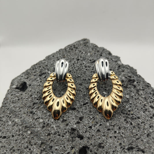 Aretes de Acero Inoxidable 304, Color Dorado, Estilo Moderno, Plateado, Tendencia, Gota, Geométrico, Boutique, Unisexo, Moda