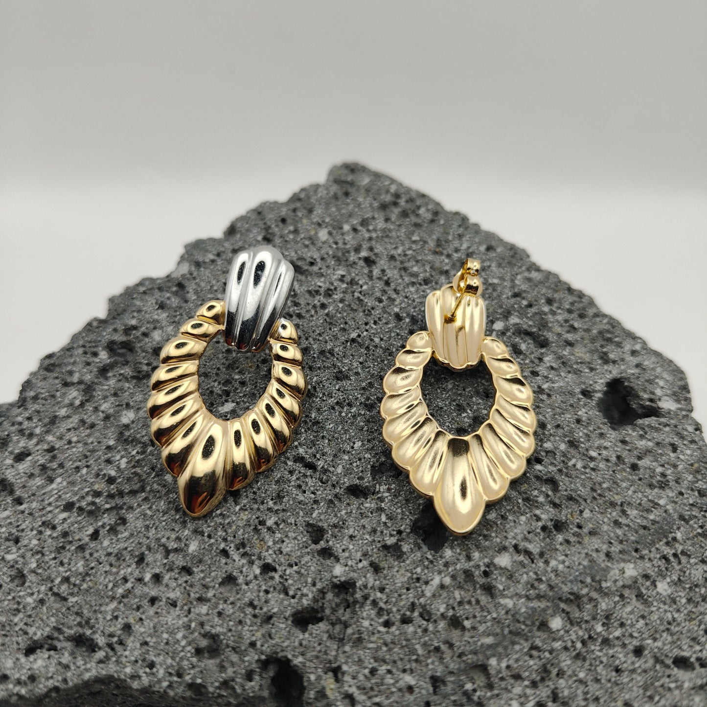 Aretes de Acero Inoxidable 304, Color Dorado, Estilo Moderno, Plateado, Tendencia, Gota, Geométrico, Boutique, Unisexo, Moda, Dos Tonos