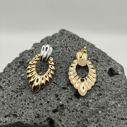 Aretes de Acero Inoxidable 304, Color Dorado, Estilo Moderno, Plateado, Tendencia, Gota, Geométrico, Boutique, Unisexo, Moda, Dos Tonos