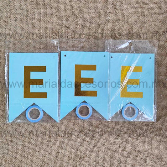 Banderín, Es un Niño, Letras, Corazón, Color Azul, Dorado, Fiesta, Artículos para Fiesta, Decoración