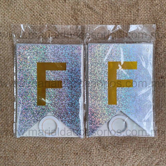 Banderín Glitter, Feliz Cumpleaños, Letras, Color Plateado, Dorado, Fiesta, Artículos para Fiesta, Decoración